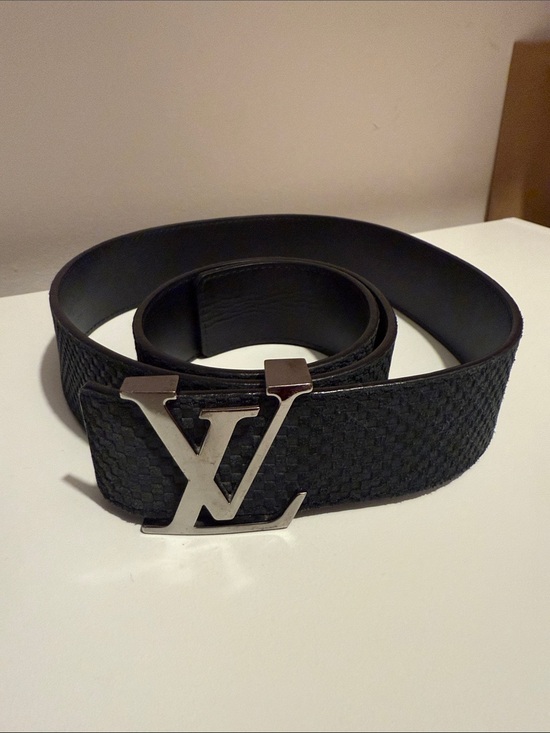 Louis Vuitton Other - Louis Vuitton Black Textured Leather Men's Belt with Silver LV Buckle